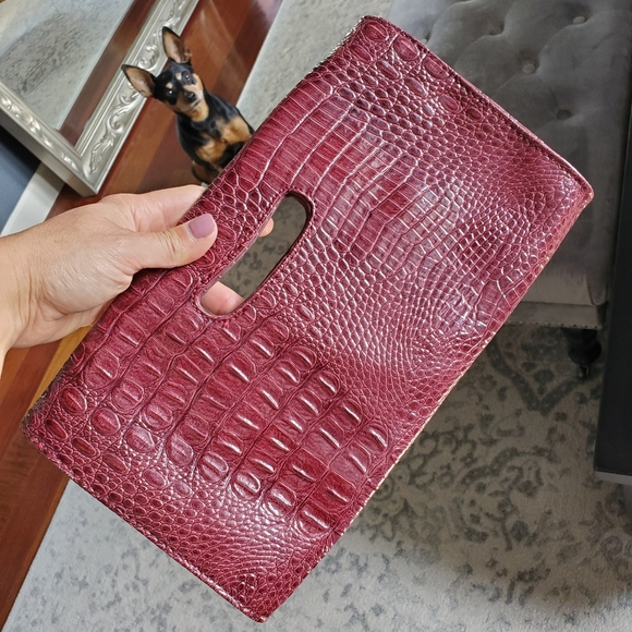 Nine West burgundy clutch purse - Picture 2 of 12